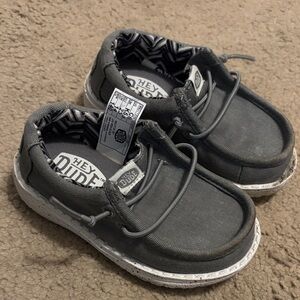 Hey Dude Kids Charcoal Moccasins, size 6C